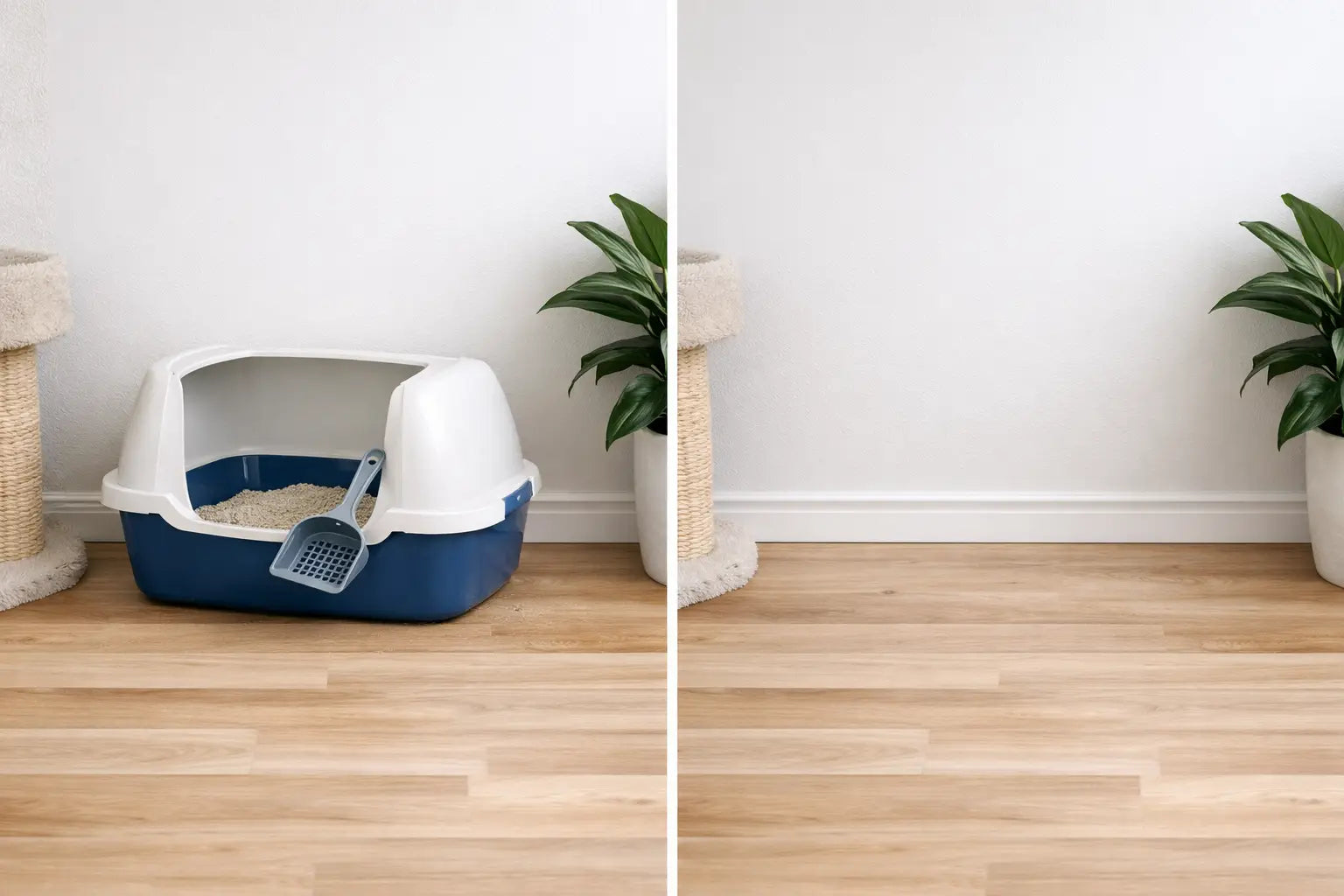 Before and After Litter Box Removal