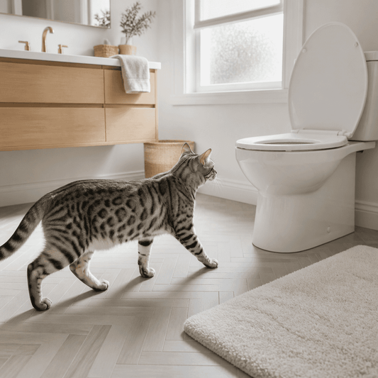 cat walking up to the Cat Throne system