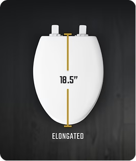 Newer homes often have elongated toilets. They are oval in shape and longer.